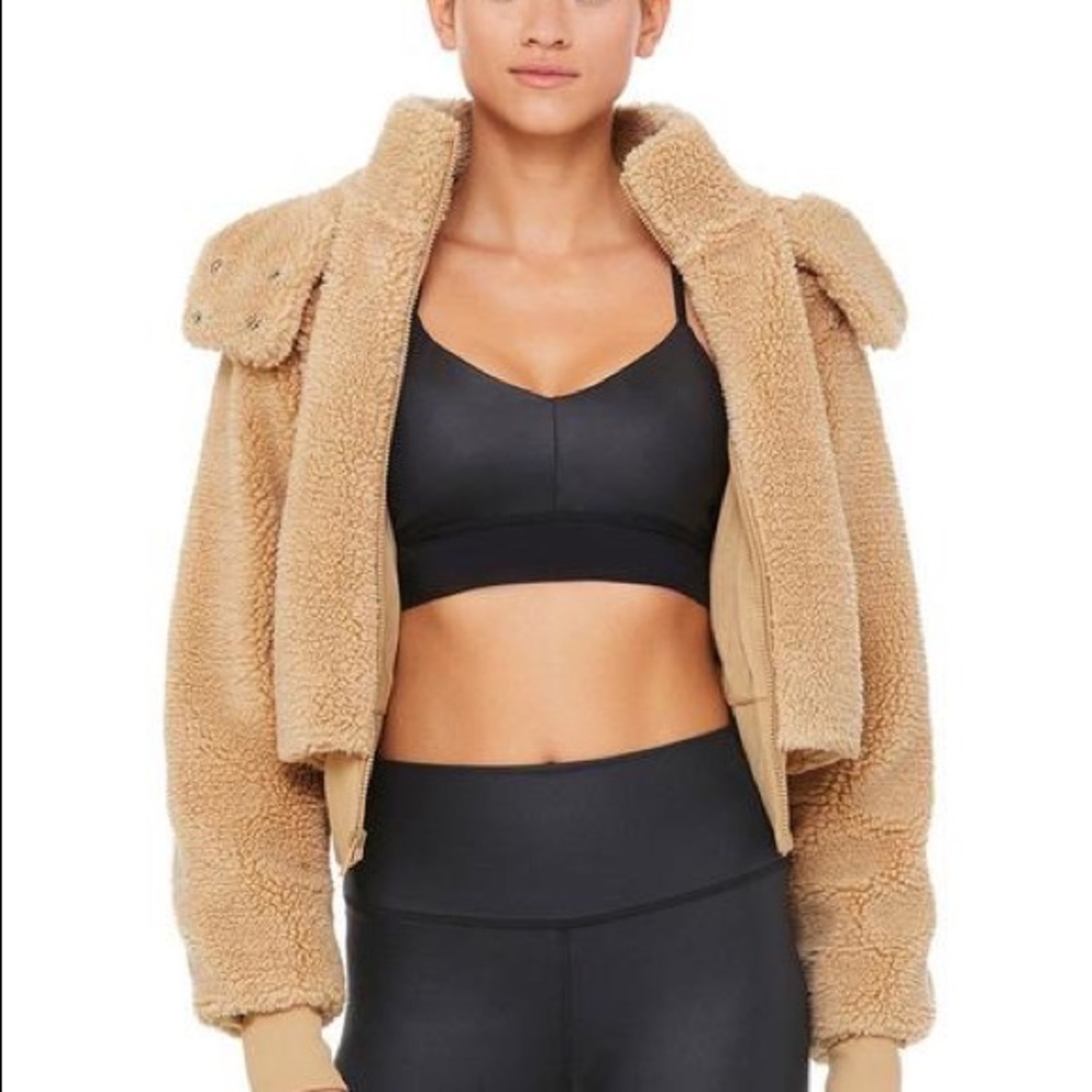 ALO Yoga Camel Teddy Sherpa Jacket